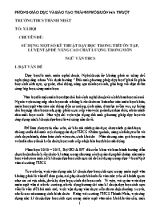 Chuyên đề Sử dụng một số kỹ thuật dạy học trong tiết ôn tập, luyện tập để nâng cao chất lượng trong môn Ngữ văn THCS - Trường THCS Thành Nhất